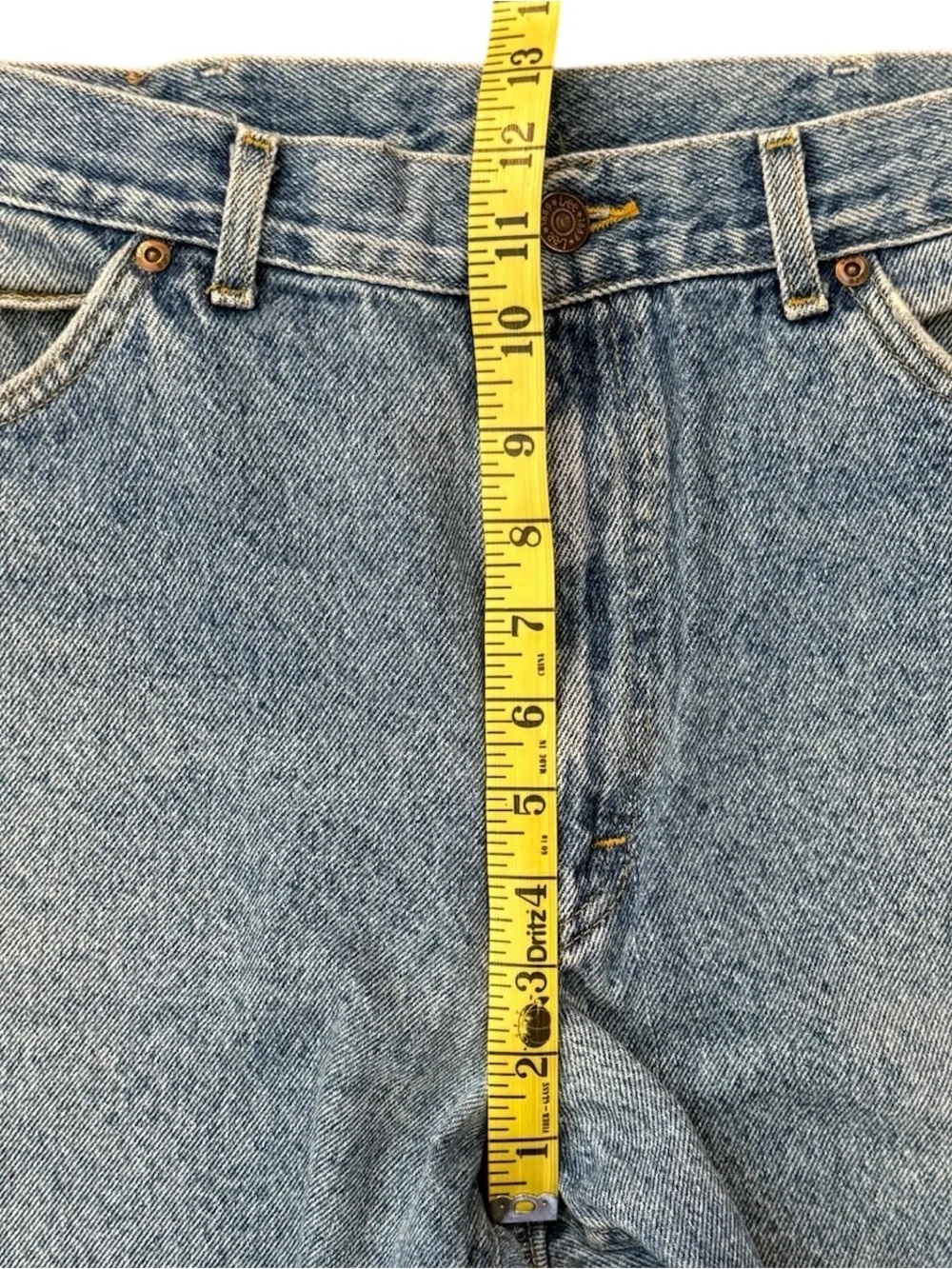 Vintage Lee USA Union Made Straight Leg Jeans 34x34 Fits 32x32 Medium Blue Wash - Picture 11 of 15